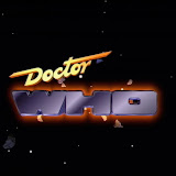 Logo des Deutschen Doctor Who Archivs: Klassischer ‚Doctor Who‘-Schriftzug im Retro-Stil vor einem Sternenhintergrund mit Asteroiden. Das Fanprojekt widmet sich ausschließlich der Archivierung der deutschen Ausstrahlungsgeschichte von Doctor Who, inklusive Sendeplänen, Synchroninfos und Veröffentlichungsdaten.
